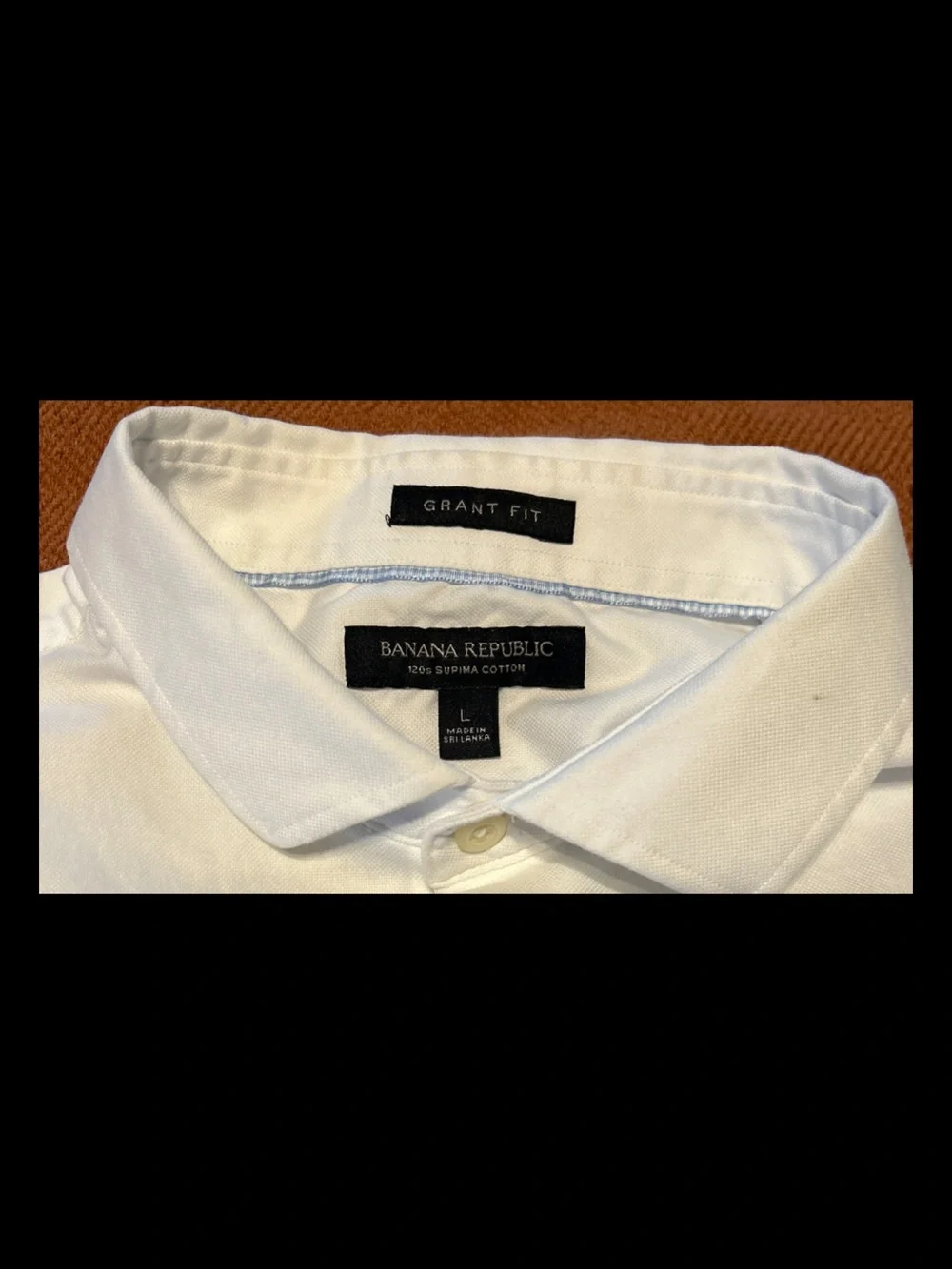 Banana Republic Grant Fit 120s Supima Cotton White Shirt Mens Large Button Up